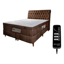 Colchão Magnético King + Box + Cabeceira Contr. Massageador Cor Marrom Foto mini 1