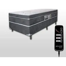 Colchão Magnético Solteiro D33 Ortopédico Massagem+baú+cabec Cor Cinza Foto mini 1