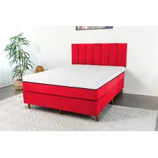 Colchão Magnético Solteiro Massageador Quântica + Cama Box Cor Vermelho Foto mini  2