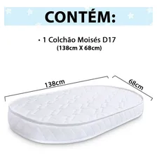 ColchĂŁo Oval MoisĂ©s Oval Berço Infantil BebĂȘ 138x68x10cm BF ColchĂ”es Foto mini 3