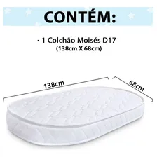 ColchĂŁo Oval MoisĂ©s Oval Berço Infantil BebĂȘ 138x68x10cm BF ColchĂ”es Foto mini 3