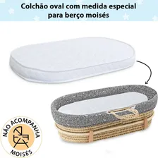 ColchĂŁo Oval MoisĂ©s Oval Berço Infantil BebĂȘ 138x68x10cm BF ColchĂ”es Foto mini 4
