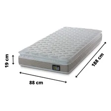 Colcho Solteiro De Espuma D33 Hellen Premium One Face Cor Bege/branco Foto mini 3