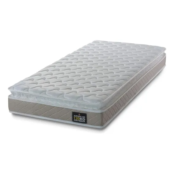 Colcho Solteiro De Espuma D33 Hellen Premium One Face Cor Bege/branco Foto 1