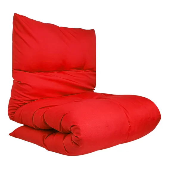 Colchonete Futon Macio Dobrável Sofá 60x170cm Vermelho Foto 1