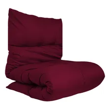 Colchonete Futon Macio Dobrável Sofá Pallet 60x170cm Vinho Foto mini 1