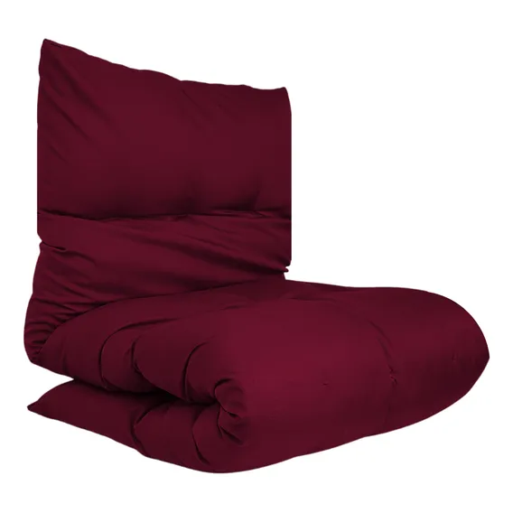 Colchonete Futon Macio Dobrável Sofá Pallet 60x170cm Vinho Foto 1