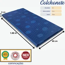 Colchonete Solteiro Camping Retiro 88x188x08 D-20 Luckspuma Cor Azul Foto mini 3