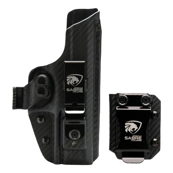 Coldre + Porta Carregador Sabre Taurus Pt638 Pro Destro Cor Preto Fibra De Carbono Foto 1