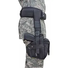 Coldre Tático Cia Militar Bope Pistola Perna Preto Destro Foto mini 3