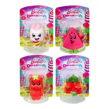 Coleção 04 Mini Bonecos Colecionáveis - Personagens Amigos Da Boneca Barbie Princesa Dreamtopia - Mattel Brinquedos : Melancia + Marshmallow + Urso Ursinho Morango + Casal De Maçãs Foto mini  3