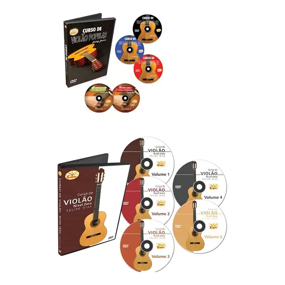 Coleção Curso Completo De Violão Em 10 Dvds Edonoriginal Foto 1