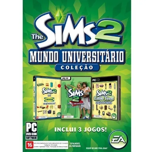 Coleção The Sims 2 Mundo Universitário Pc Original Portugues Foto 1