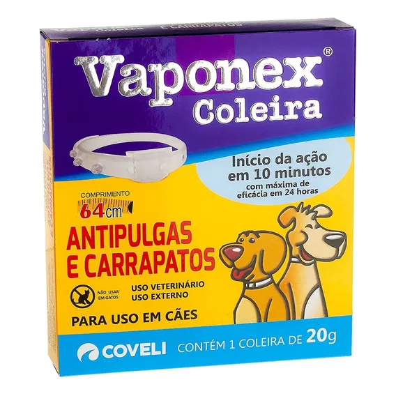 Coleira Antipulgas E Carrapatos Vaponex Coveli - 64cm Foto 1