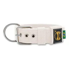 Coleira Cachorro Grande Pitbull Rottweiler Bulldogue - Fit Cor Branco Tamanho da coleira G Foto  mini 1