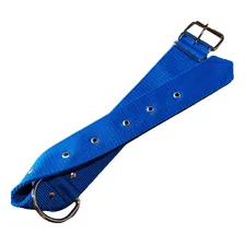 Coleira Nylon Dupla Grande Porte Cachorros Pitbull Fita 5 Cm Cor Azul Tamanho Da Coleira G Foto mini 2