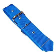 Coleira Nylon Dupla Grande Porte Cachorros Pitbull Fita 5 Cm Cor Azul Tamanho Da Coleira G Foto mini 3