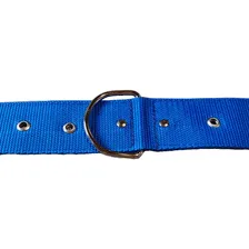 Coleira Nylon Dupla Grande Porte Cachorros Pitbull Fita 5 Cm Cor Azul Tamanho Da Coleira G Foto mini 4