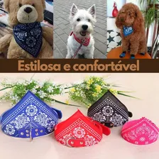Coleira Para Cachorro, Bandana Pet, Kit Com 2 Cores M Cor Preto/azul Coleira Bandana Foto mini  3