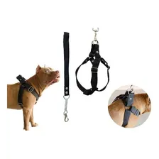 Coleira Peitoral De Cachorros Ajustavel E Guia Cães Pequenos Cor Preto Tamanho Da Coleira G Foto mini 1