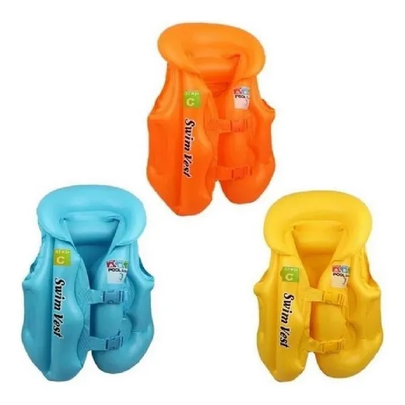 Colete Inflavel Infantil Criança Piscina Praia Boia Cor Azul Foto 1