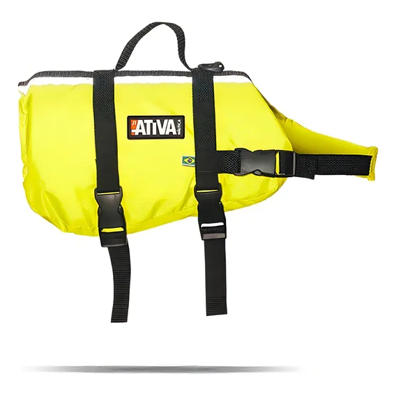 Colete salva-vidas para animais Ativa pet vest amarelo tamanho P Foto 1