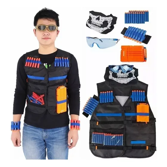 Colete tático infantil para armas Nerf N-Strike O colete tático é feito de tecido mais grosso, é reutilizável e pode ser facilmente limpo Foto 1