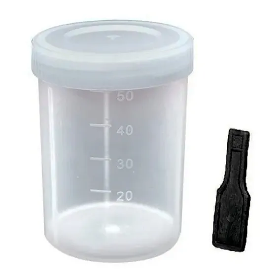 Coletor Pote Fezes Individual 50ml Com Pá - 100 Unidades Foto 1