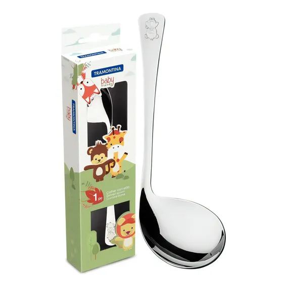 Colher Curvada Infantil Inox Tramontina Acabamento Brilho Foto 1
