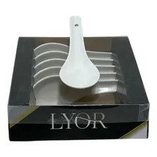 Colher Finger Food Porcelana Lyor Branca - Kit 6 Unidades Cabo Conjunto 6 Finger Food Foto mini  3