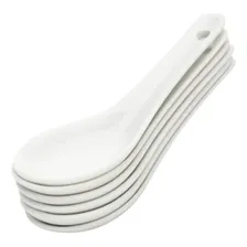 Colher Finger Food Porcelana Lyor Branca - Kit 6 Unidades Cabo Conjunto 6 Finger Food Foto mini  2