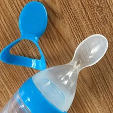 Colher Mamadeira Dosadora Papinha BebĂȘ Introdução Alimentar Cor Azul Foto mini 4
