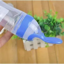 Colher Mamadeira Infantil Com Dosador De Silicone Para Bebê Cor Azul Foto mini  3