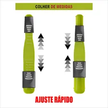 Colher Medida Retrátil Cozinha 9 Medida Grama Compacta Cor Verde-claro Foto mini 3
