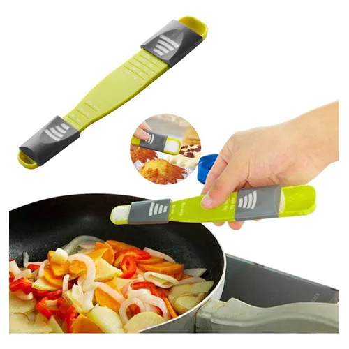 Colher Medida Retrátil Cozinha 9 Medida Grama Compacta Cor Verde-claro Foto 1