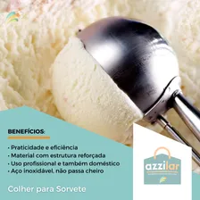 Colher Para Sorvete Brigadeiro Doces Inox Com Ejetor Foto mini 4