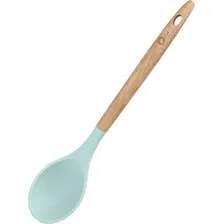 Colher Silicone Com Cabo De Madeira Water Blue - Oxford Cor do cabo Marrom Foto mini 1