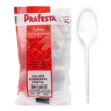 Colheres Sobremesa Descartáveis Cristal Resistente - 300u Foto mini 1