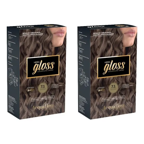 Coloraçao Acquaflora Hidra Gloss 7.1 Louro Nat Acinz-kit 2un Foto 1