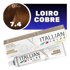 Coloração-tinta Itallian Color Louro Cobre 7.4 60g Tom 7.4 louro cobre Foto mini  2