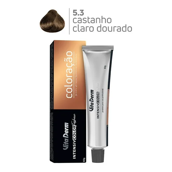Coloração Vitaderm Intensiv Color Fashion 60g Todas As Cores Tom 5.3 castanho claro dourado Foto 1