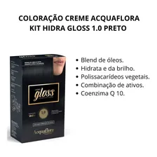 Coloração Creme Acquaflora Kit Hidra Gloss 1.0 Preto Foto mini 3