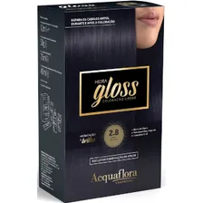 Coloração Creme Acquaflora Kit Hidra Gloss 2.8 Preto Azulado Foto mini 1