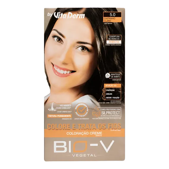 Coloração Creme Bio-v 5.0 Castanho Claro - Vita Derm Foto 1