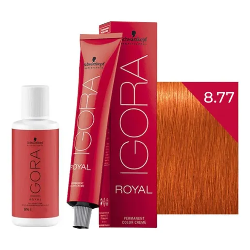Coloração Igora Royal Schwarzkopf (4und) 8-77 (4und) Ox 20 Tom 4 x 8-77 e 4 x ox 20 Foto 1