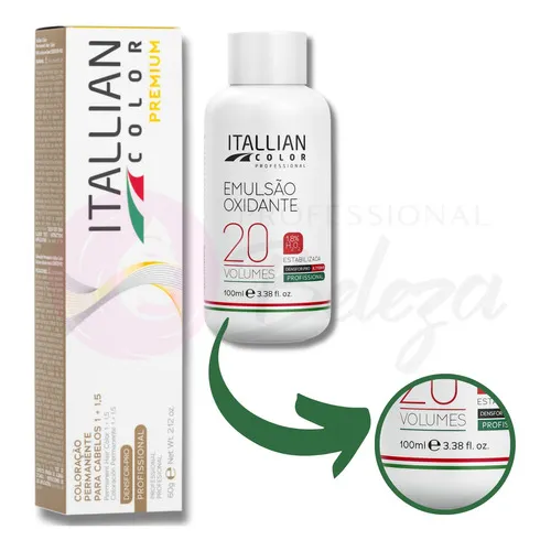 Coloração Itallian Color 60g Profissional Tom 2.1 - NB - PRETO AZULADO Foto 1