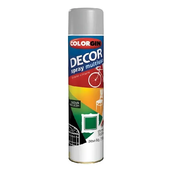 Colorgin Decor Spray Multiuso 360mL tinta cinza Foto 1