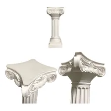 Coluna Grega Branca Trabalhada 60 Cm Grécia Decoração Luxo Foto mini 4
