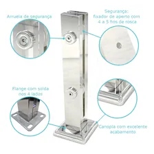 Coluna Torre 40cm 2 Furos Escovada Aço Inox Foto mini 3
