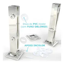Coluna Torre 40cm 2 Furos Escovada Aço Inox Foto mini 4